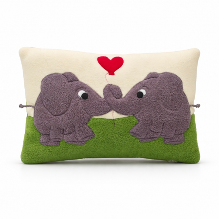 Kuschelkissen „Verliebte Elefanten“--werky