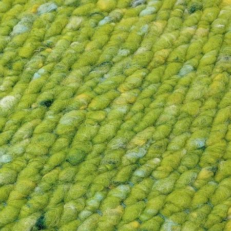 Sitzkissen aus Wolle und Jute, handgewebt - Apfelgrün-Goldbach Werkstatt-werky