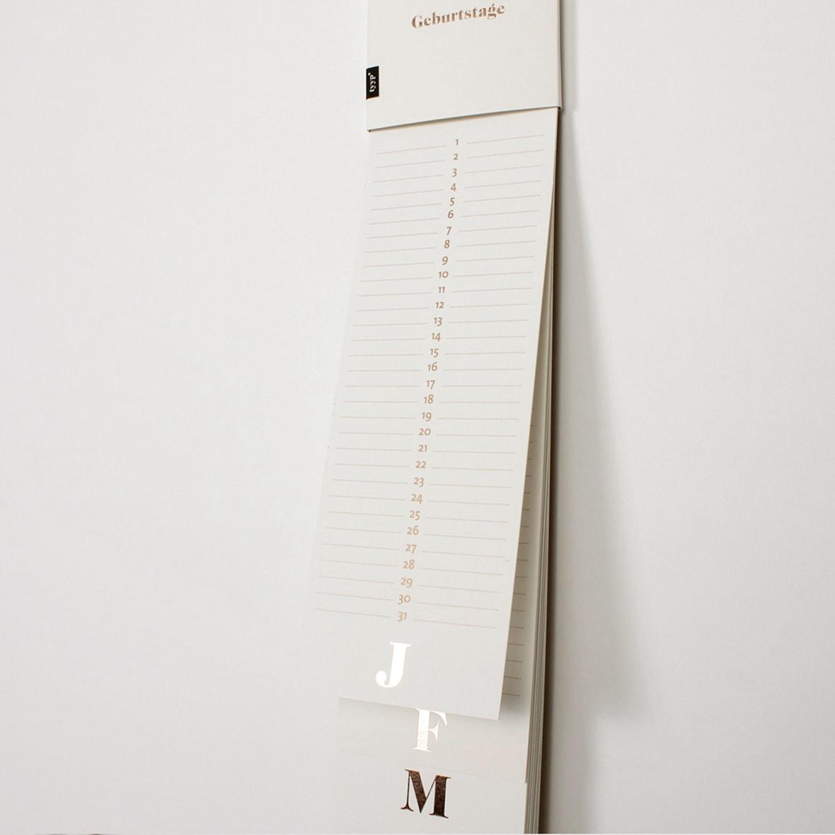 Geburtstagskalender handgemacht - Immerwährend & Jahresunabhängig tyyp