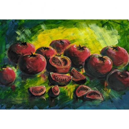 Acryl Malerei, "Tomaten", 59 x 83 cm--werky