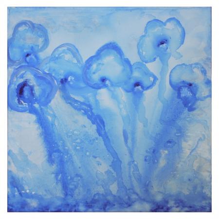 Acryl-Malerei auf Leinwand "Medusa", Unikat, 40 x 40 cm--werky