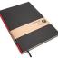 Handgemachtes großes Design-Notizbuch aus 100 % Recyclingpapier „BerlinBook“ - Rot/Schwarz-tyyp-werky