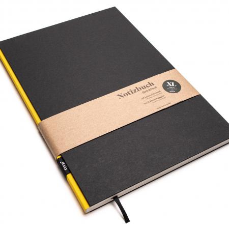 Handgemachtes großes Design-Notizbuch aus 100 % Recyclingpapier „BerlinBook“ - Taxi Gelb/Schwarz-tyyp-werky