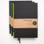 Handgemachtes Design-Notizbuch A5 aus 100 % Recyclingpapier „BerlinBook“ - Grün/Schwarz-tyyp-werky