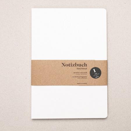 Handgemachtes Notizbuch A5+ Softcover aus 100 % Recyclingpapier „Blanko“--werky