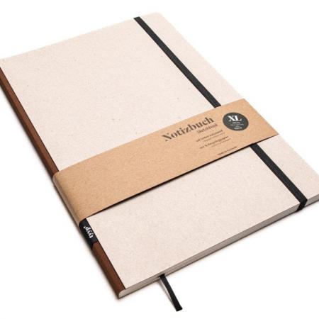 Handgemachtes Design-Notizbuch A4 aus 100 % Recyclingpapier „Klassik“ - Kaffee Braun - Recyclingkarton-tyyp-werky