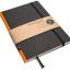 Handgemachtes Design-Notizbuch A5 aus 100 % Recyclingpapier „Klassik“ - Orange - Schwarz-tyyp-werky
