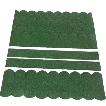 2 Set Dachschindeln Biberschwanz ( 65 mm + 415 mm lang) grün--werky