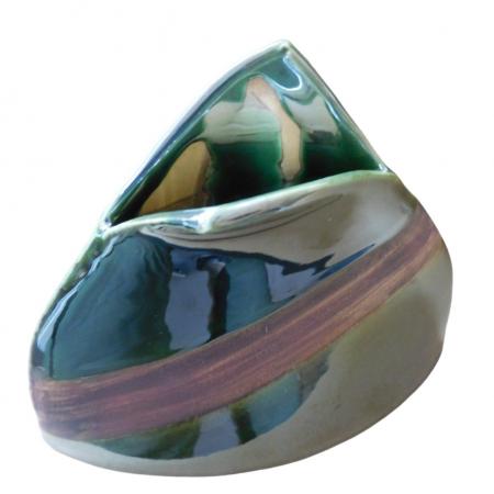 Vase "Bischofsmütze" grün-Manufaktur Martinshof-werky