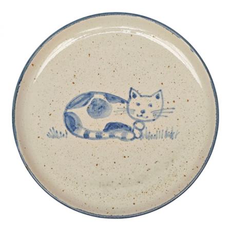 Kinderteller „Katze“ - handbemalt, Ø 20 cm--werky