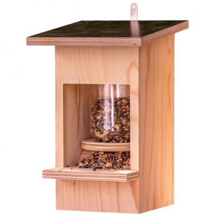 Zwitsch Vogelfutterhaus / Futterstation mit herausnehmbaren Glas-Silobehälter - modular erweiterbar--werky