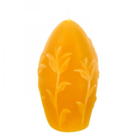 Bienenwachskerze mit Blumendekor--werky