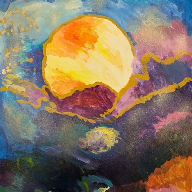 Acryl auf Papier, "Hoffnung" (2025), 84x59cm--werky