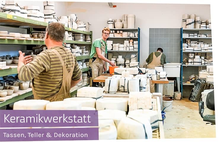 Keramikwerkstatt Handwerk handgemachte Einzelstücke aus Behindertenwerkstatt wfbm