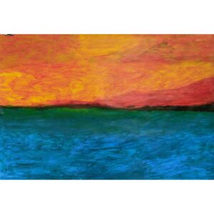 Acryl Malerei, "Das Meer am Abend", 59 x 83 cm--werky