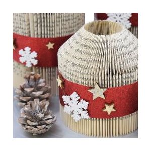 Adventskranz aus Papier - Origami-Adventskerzen-Set auf handbemalter Schallplatte-Pommerscher Diakonieverein-werky