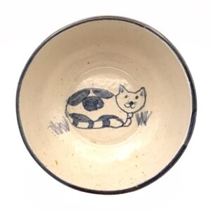 Kleine Kinderschale aus Keramik "Katze", handgemacht-Pommerscher Diakonieverein-werky