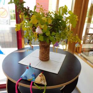 Osterschmuck verrücktes Dekohuhn, 3 Stück, hängend mittel, - Länge: 10,00 cm - Breite: 10,00 cm--werky