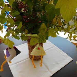Osterschmuck verrücktes Dekohuhn, 3 Stück, hängend mittel, - Länge: 10,00 cm - Breite: 10,00 cm--werky