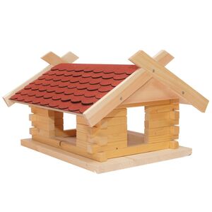Vogelhaus mit Mini-Dachschindeln Bausatz (groß), Biberschwanz - Rot--werky