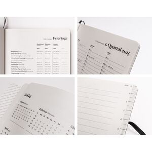 Nachhaltiger Taschenkalender 2024 aus 100 % Recyclingpapier „Design Kalender“ Recyclingkarton-Rot--werky