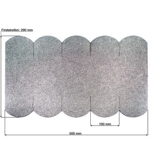 3 Streifen Dachschindeln Biberschwanz (100 mm) - First grau--werky