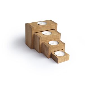 Adventsleuchter Four Steps Eiche-side by side-werky