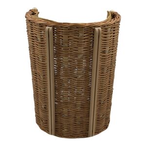 Kaminholzkorb "halbrund" aus Korbweide geschält rot gesotten - braun-Manufact Korbflechterei - ONLINESHOP-werky