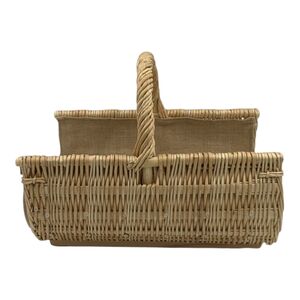 Kaminholzkorb "halbrund" aus Korbweide geschält natur hell - creme-Manufact Korbflechterei - ONLINESHOP-werky