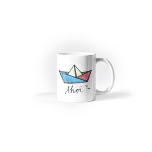 Originell bedruckte Tasse mit maritimen Motiv "Ahoi"--werky