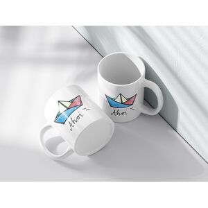 Originell bedruckte Tasse mit maritimen Motiv "Ahoi"--werky