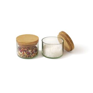Salz & Kräuterdosen mit Silikonring 2er Set Glas klar-side by side-werky