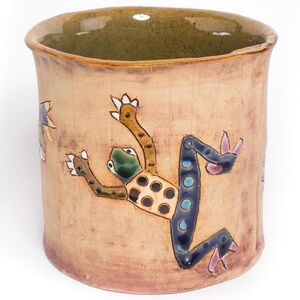 Übertopf bemalt Frosch-Manufaktur Martinshof-werky