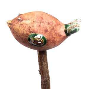Stockfigur "Vogel", bemalt--werky