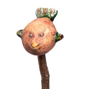 Stockfigur "Vogel", bemalt--werky
