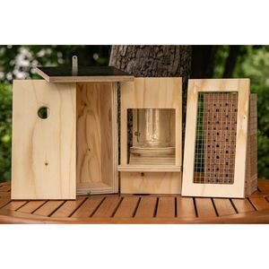 Zwitsch 3in1 - Modular einsetzbar zur jeweiligen Jahreszeit zum Vogelhaus, Futterstation oder Insektenhotel--werky