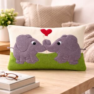 Kuschelkissen „Verliebte Elefanten“--werky