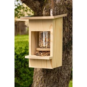 Zwitsch Vogelfutterhaus / Futterstation mit herausnehmbaren Glas-Silobehälter - modular erweiterbar--werky