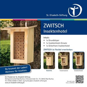 Zwitsch Insektenhotel mit Einsatz und Gitterfront - modular erweiterbar--werky