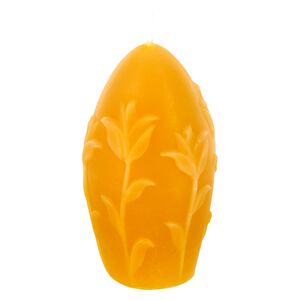 Bienenwachskerze mit Blumendekor--werky