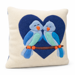 Kuschelkissen „Vogelpaar im Herz“--werky