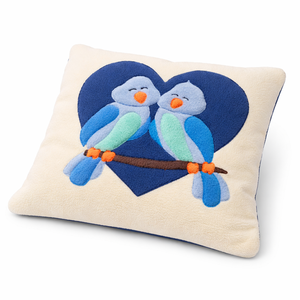 Kuschelkissen „Vogelpaar im Herz“--werky