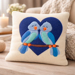 Kuschelkissen „Vogelpaar im Herz“--werky