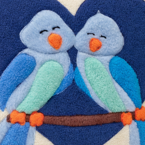 Kuschelkissen „Vogelpaar im Herz“--werky