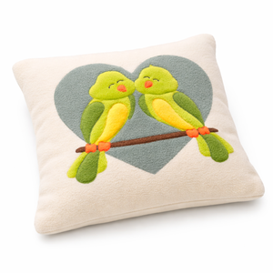 Kuschelkissen „Vogelpaar im Herz“--werky