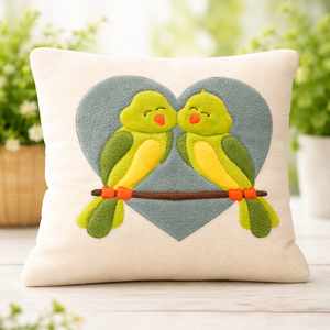 Kuschelkissen „Vogelpaar im Herz“--werky
