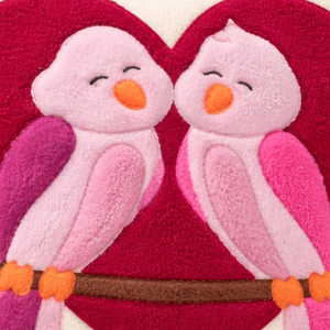 Kuschelkissen „Vogelpaar im Herz“--werky