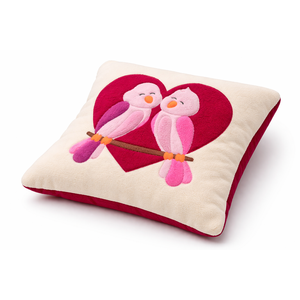 Kuschelkissen „Vogelpaar im Herz“--werky