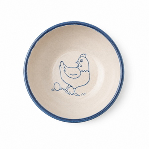 Kinderschale aus Keramik mit "Huhn" Motiv, handgemacht-Pommerscher Diakonieverein-werky
