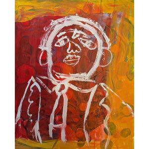 Acryl auf Papier, "Der coole Typ" (2023), 75x59cm--werky